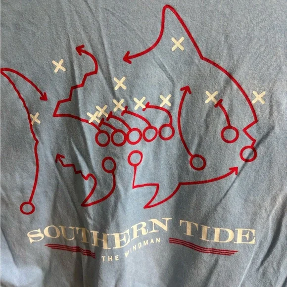 Southern Tide Light Blue Long Sleeve Tee with Flag Pocket - Picture 4 of 4